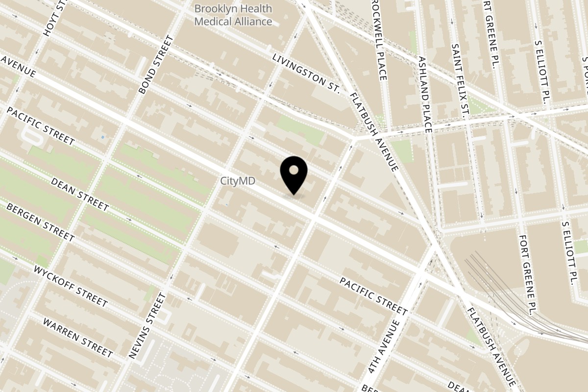 Map showing the location of Masala Grill on 501B Atlantic Ave in Brooklyn